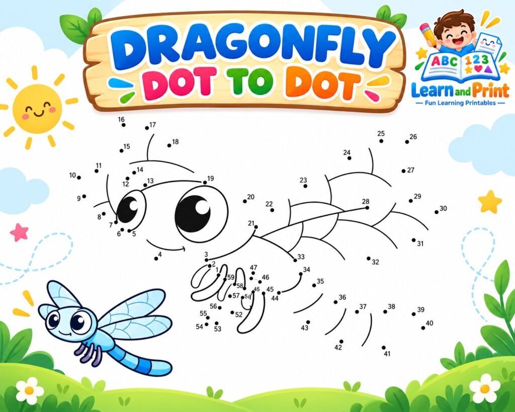 Free Insect Dot to Dot Printable Pages for Kids
